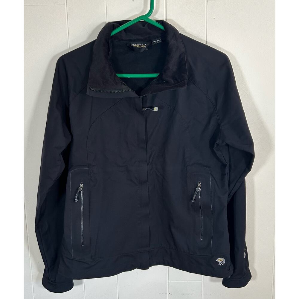 Mountain Hardwear Conduit Soft Shell Waterproof Full Zip Jacket Black Women Med
